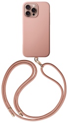 Защитный чехол Uniq Coehl Creme Liquid Silicone MagSafe для iPhone 16 Pro с ремешком, Bullet Pink (IP6.3P(2024)-CREMBPNK)