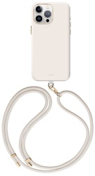 Защитный чехол Uniq Coehl CremeLiquid silicone с MagSafe для iPhone 15 Pro с ремешком, бежевый (Ivory)
