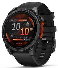 Garmin Fenix 8 47mm Amoled Sapphire Carbon, Gray DLC Titanium with Black Pebble Gray Silicone Band (010-02904-20)