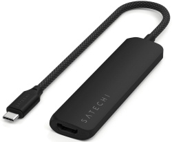 Адаптер Satechi 4-in-1 USB-C Slim Multiport Adapter 4K, черный (ST-P4SK)