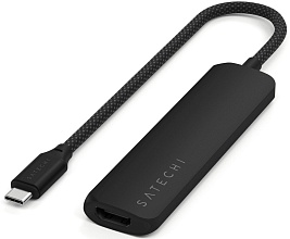 Satechi 4-in-1 USB-C Slim Multiport Adapter 4K, черный (ST-P4SK)