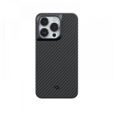 Противоударный чехол Pitaka MagEZ Pro 3 для iPhone 14 Pro Max (6.7"), черно-серый, кевлар (арамид) KI1401PMP