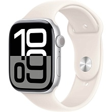 Apple Watch Series 11 46mm Aluminum Case with Sport Band, Starlight (MEWC4)