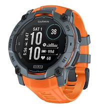Умные часы Garmin Instinct 3 50mm Solar, серый с оранжевым ремешком (010-02935-01)
