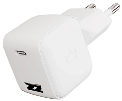 Сетевое зарядное устройство VLP G-Charge USB-C+USB-A, PD, QC, 30W, белый