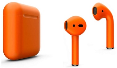 Наушники Apple Airpods 2 Color (без беспроводной зарядки чехла) (Оранжевый)
