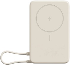 Внешний аккумулятор с беспроводной зарядкой Xiaomi Magnetic Power Bank 10000mAh 7.5W, светло-кофейный (WPB1007Z)