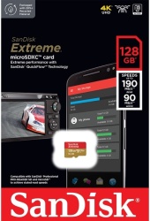 Карта памяти SanDisk Extreme microSDXC 128 ГБ A2 UHS-I U3, (SDSQXAA-128G-GN6MN)
