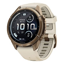 Garmin Fenix 9 Pro AMOLED 43мм inReach, Autumn Gold Titanium with Cream/French Grey Silicone Band (010-04335-01)