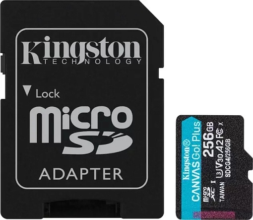 Карта памяти Kingston Canvas Go! Plus MicroSDXC 256GB + адаптер