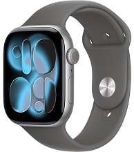 Apple Watch Series 11 46mm Space Gray Aluminum Case with Sport Band Stone Gray