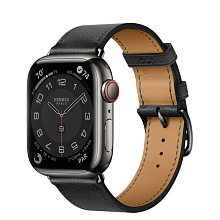Apple Watch Hermes Series 8 41mm Space Black Stainless Steel Case with Single Tour, Noir (черный)