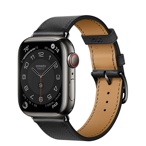 Apple Watch Hermes Series 8 41mm Space Black Stainless Steel Case with Single Tour