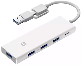 Разветвитель Xiaomi Multifunctional HUB 4-in-1 Dual Head Splitter, белый (XMSTFXQ01YM)