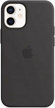 Силиконовый чехол MagSafe для iPhone 12 Mini (Черный)
