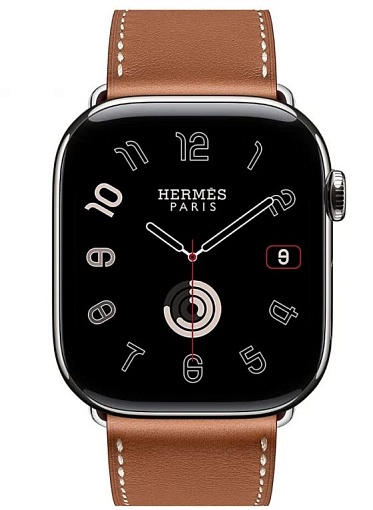 Apple Watch Hermes Series 11 46mm Silver Titanium Case with Single Tour