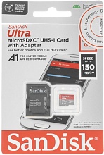 SanDisk Ultra microSDXC 512 ГБ A1, UHS Class 1 c адаптером, (SDSQUAC-512G-GN6MA)