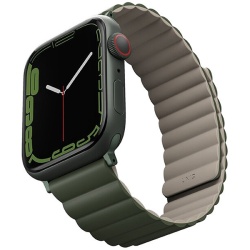 Ремешок Uniq Revix reversible Magnetic для Apple Watch 49/46/45/44 мм, зеленый/серый (45MM-REVGRNTPE)