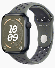 Apple Watch Series 9 45mm Midnight Aluminum Case with Nike Sport Band, Cargo Khaki