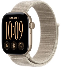 Apple Watch Series 12 46mm Light Gold Aluminum Case with Sport Loop Limestone