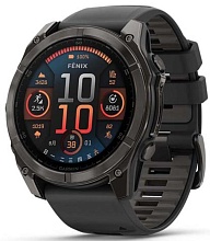 Умные часы Garmin Fenix 8 51 мм AMOLED, черный/серый с силиконовым ремешком (010-02905-63)