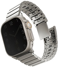 Ремешок Uniq Strova MAG Strap Link Steel для Apple Watch 42/44/45/49мм, серебристый