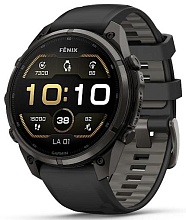 Умные часы Garmin Fenix 9 Pro AMOLED 47мм, темно-серый с черным силиконовым ремешком (010-04336-16)