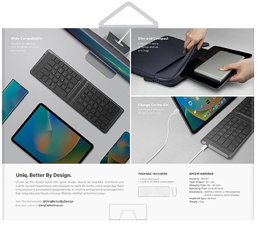Клавиатура Uniq FORIO Foldable Bluettoth Keyboard