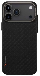 Чехол Uniq Keva Edge Full Kevlar Carbon MagSafe для iPhone 17 Pro, черный (IP6.3P(2025)-KEVAEDMCBLK)