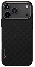Uniq Keva Edge Full Kevlar Carbon MagSafe для iPhone 17 Pro, черный (IP6.3P(2025)-KEVAEDMCBLK)