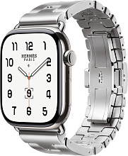 Apple Watch Hermes Series 10 46mm Silver Titanium Case with Grand H Small, Satine