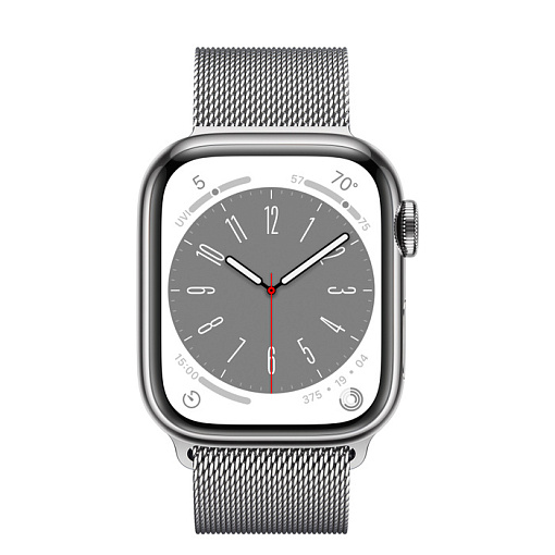 Apple Watch Series 8 45mm Silver Stainless Steel Case with Milanese Loop