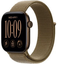 Apple Watch Series 12 42mm Dark Bronze Aluminum Case with Sport Loop Olive