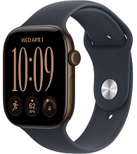 Apple Watch Series 12 42mm Dark Bronze Aluminum Case with Sport Band Navy Blue