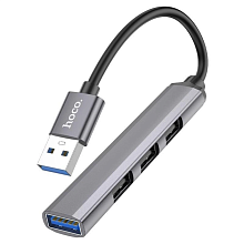 Адаптер HOCO HB26 Type-C to USB3.0+USB2.0*3, 4 в 1, черный