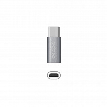 Адаптер Deppa micro USB - USB-C, алюминий, графит