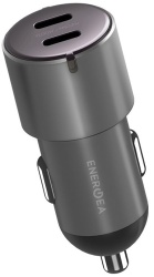 Автомобильное зарядное устройство EnergEA Alu Drive D60 2xUSB-C PD/PPS 66W, Aluminium Gunmet (CAR-AD-D60)