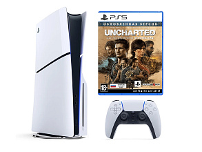 Игровая приставка Sony PlayStation 5 Slim 1ТБ SSD (c дисководом) + игра Uncharted: Наследие воров. Коллекция