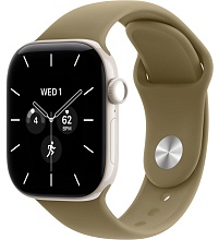 Apple Watch Series 12 46mm Pearl White Ceramic Case with Sport Band Olive