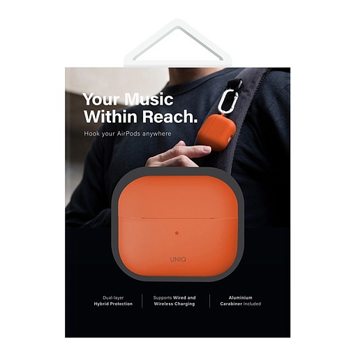 Чехол + карабин Uniq NEXO Liquid silicone для AirPods 4
