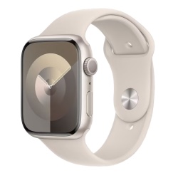Apple Watch Series 9 45mm Starlight Aluminum Case with Sport Band, Starlight