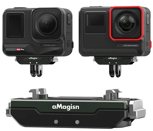 Крепление магнитные ножки aMagisn для Insta 360 x5, Ace Pro 2, Magnetic Release Mount-Base