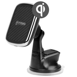 Автодержатель с беспроводной зарядкой Pitaka MagEZ Mount Qi Suction Cup, черный