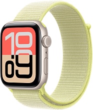 Умные часы Apple Watch SE 3 44mm (2025) Starlight Aluminum Case with Sport Loop Neon Yellow