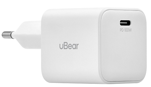 Cетевое зарядное устройство uBear Ultima 100 Вт, USB-C, GaN + Super Fast Charging 2.0, PD.3.2, AVS