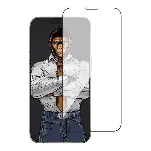 Защитное стекло BlueO USA Corning Gorilla Full Glue Anti-Static для iPhone 16e/13/13 Pro/14