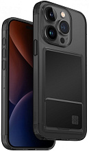 Чехол со слотом под карту Uniq HYBRID AIR FENDER ID для iPhone 15 Pro 6.1 серый тонированный (IP6.1P(2023)-AFIDGTNT)