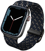 Ремешок Uniq ASPEN Design Strap Braided для Apple Watch 44/45/46/49 мм, синий (Obsidian blue)