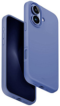 Чехол Uniq Lino Hue с MagSafe для iPhone 16, синий IP6.1(2024) - LINOHMPBLU