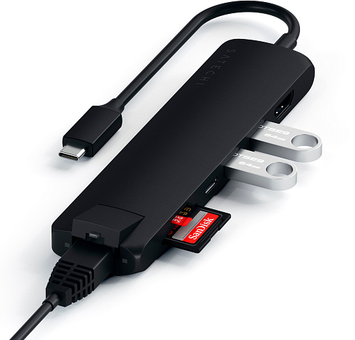 Адаптер Satechi USB-C Slim Multiport with Ethernet